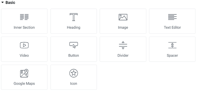 elementor basic widgets