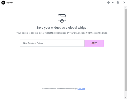 elementor global widget